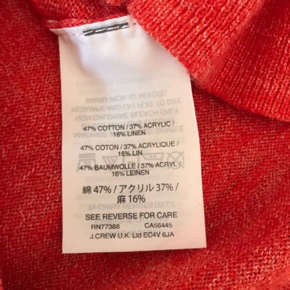 J. Crew Crewneck Sweater Orange Red Lightweight XL - Picture 4 of 5